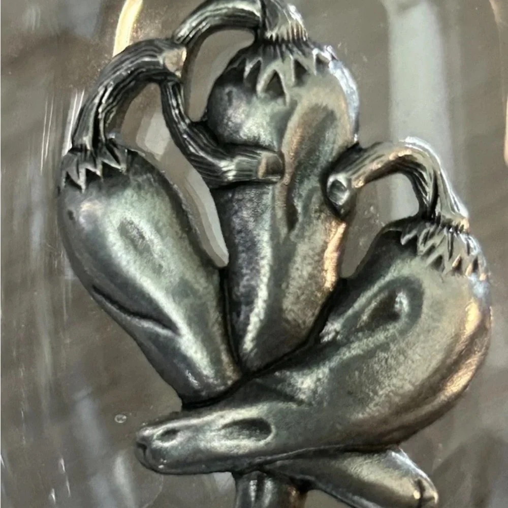 4‎ CINCO de MAYO Wine Glasses Pewter Chili Pepper Accent Southwestern 7.5” EC